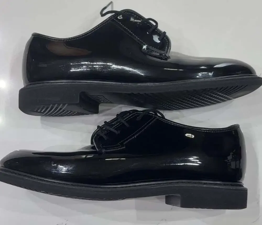 Bates Lites Black Patent Leather Uniform Oxford Shoes Size 7.5W